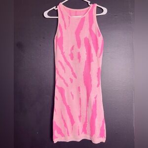 Pink mini zebra dress